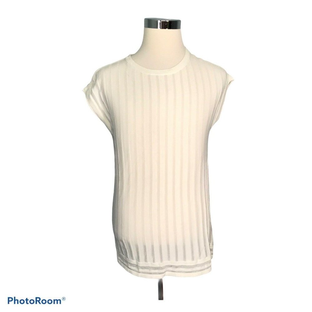 Vince Camuto Women’s Top M Medium Striped Solid